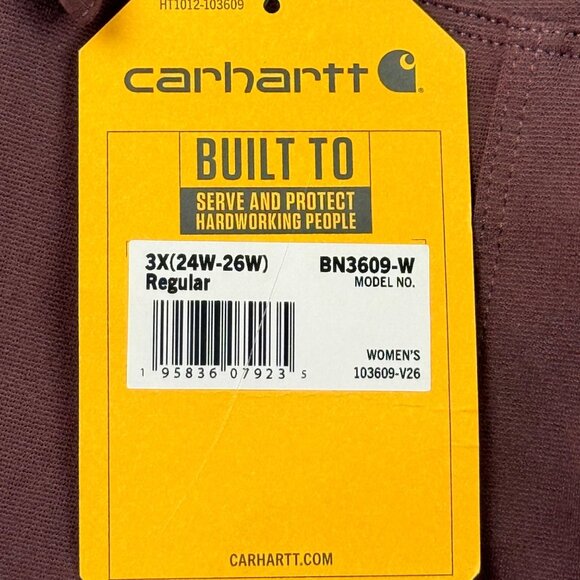 Carhartt Womens Force Fitted Lightweight Burgundy Utility Legging 3X 24W-26W NWT - Picture 6 of 12